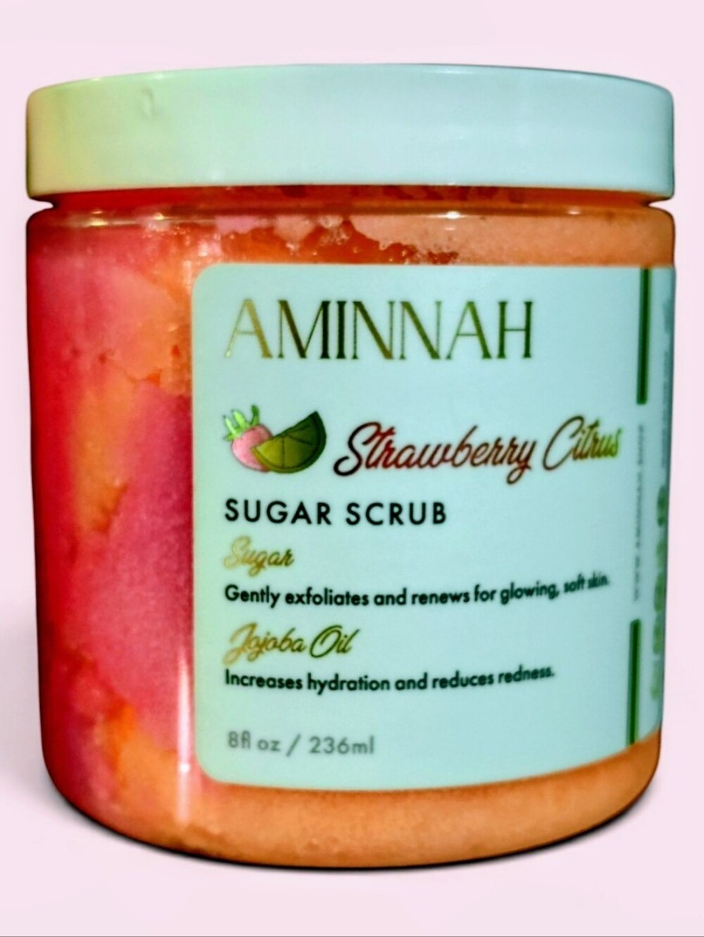 AMINNAH Strawberry Citrus Sugar Scrub - Pink & Peach